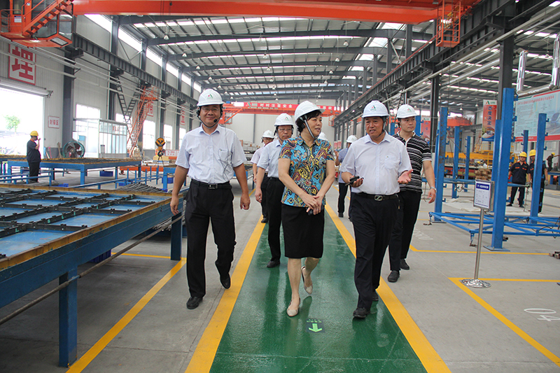 2017年7月25日，临朐县人大常委会副主任郭宝花到公司轨道板场调研